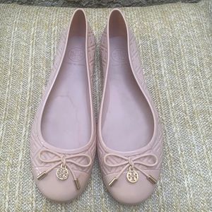 Tory Burch Quilted Bow Tie  Jelly Ballet Flats